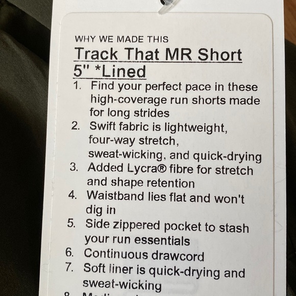 ❤️ Lululemon Track That MR Short 5" Lined Dark Olive Size 6 NWT - Picture 2 of 10